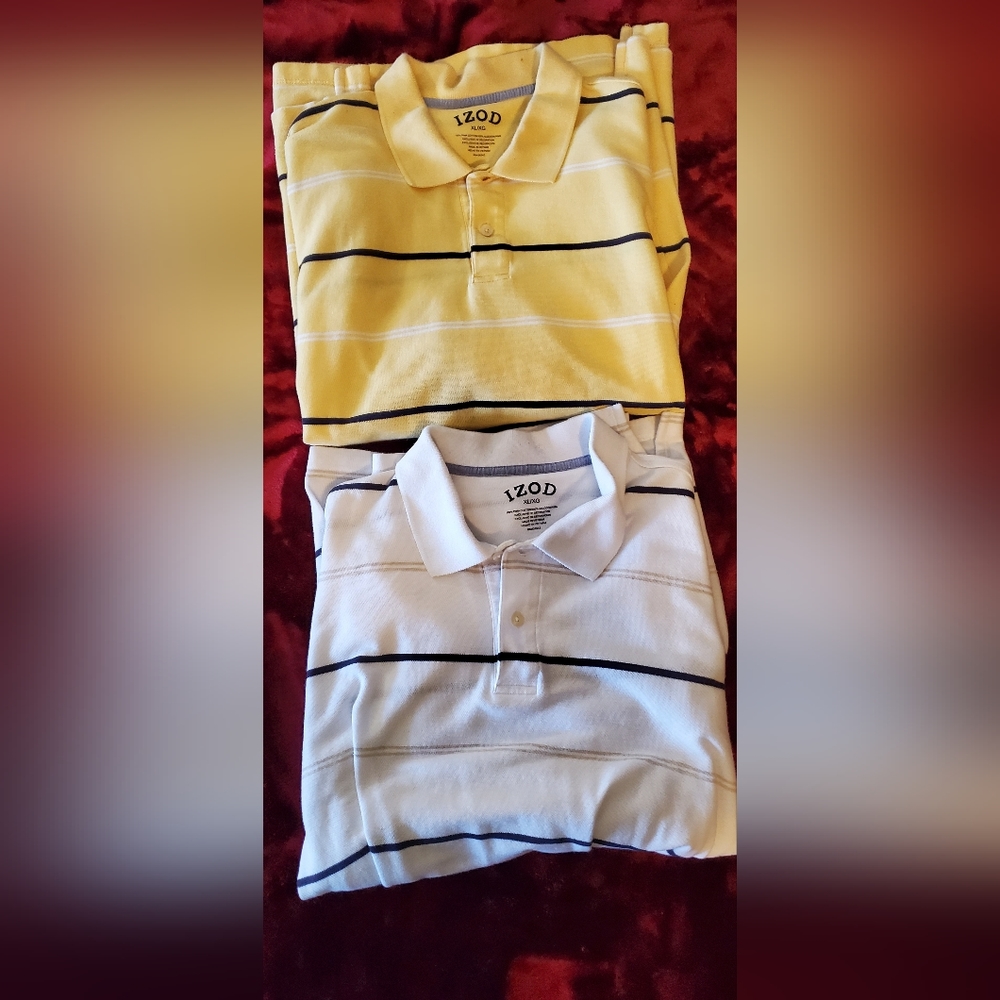 IZOD GOLF POLO SHIRTS XL (Qty 2)